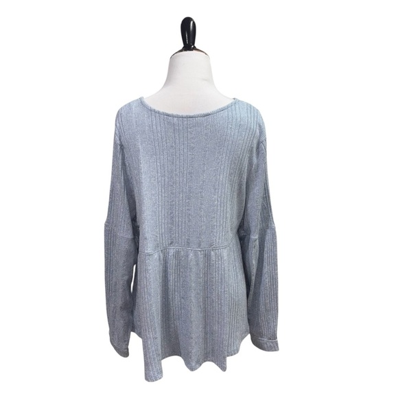 SO Sonoma Goods for Life Women's Knit Top Junior Size Large NWT Baby Blue V-Neck - Picture 9 of 9